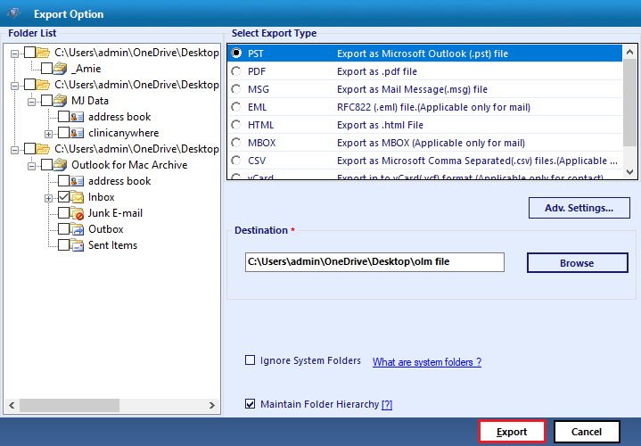 OLM Converter Tool software