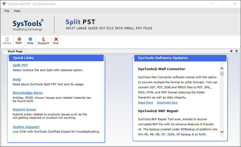 Split PST by Options