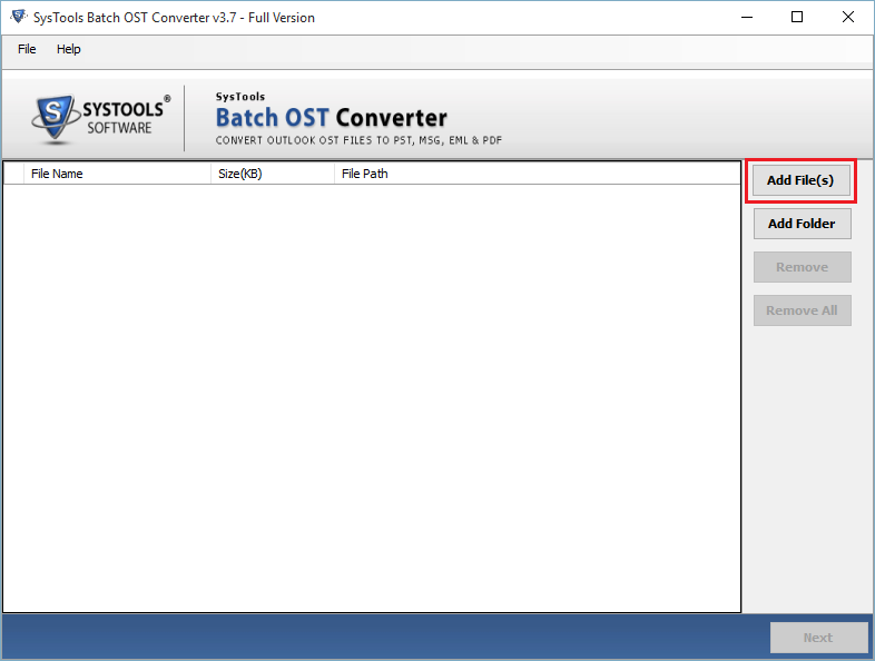 Add Files to Batch OST Converter