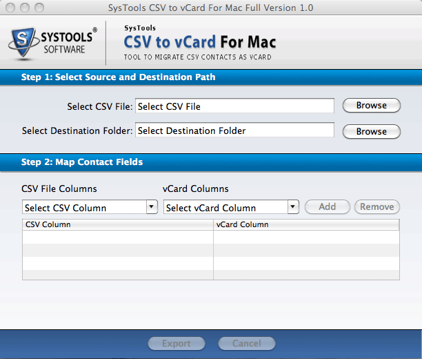 CSV to vCard Tool for Mac