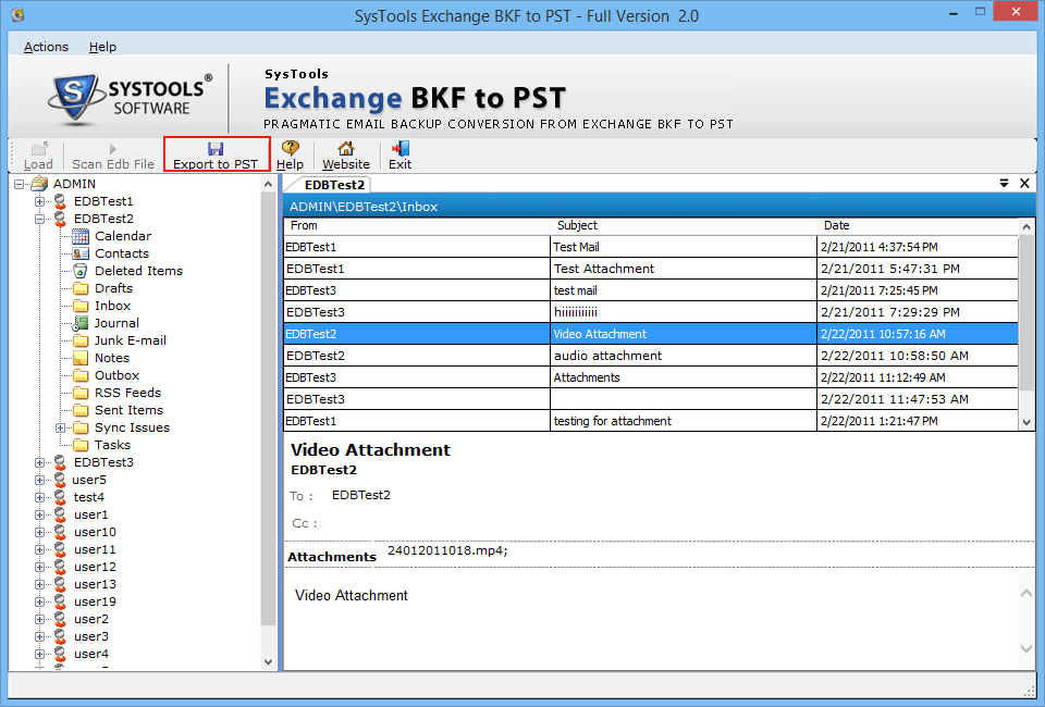Export all Exchange Backup to PST