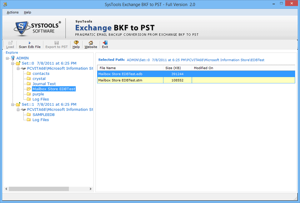 Preview all Exchange Backup Files