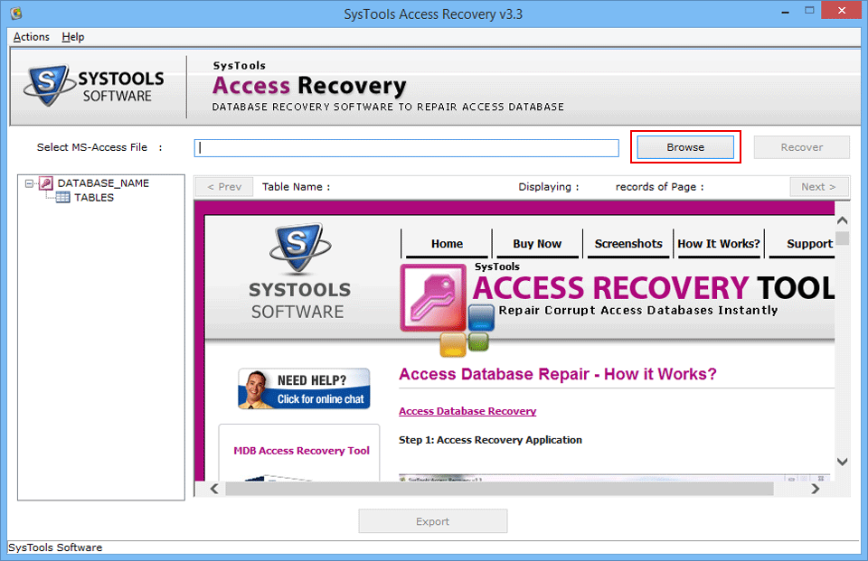 Browse MDB Access File