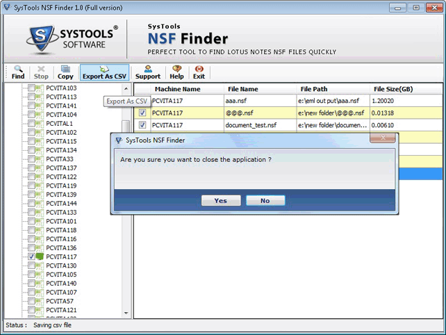 NSF Finder Closing Applications
