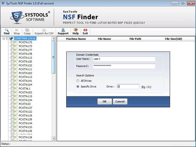 NSF Finder Domain Credentials