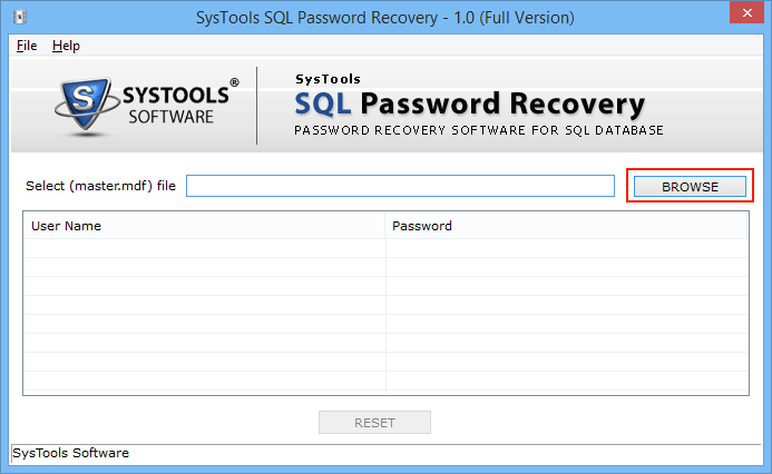 SQL Password Recovery Tool