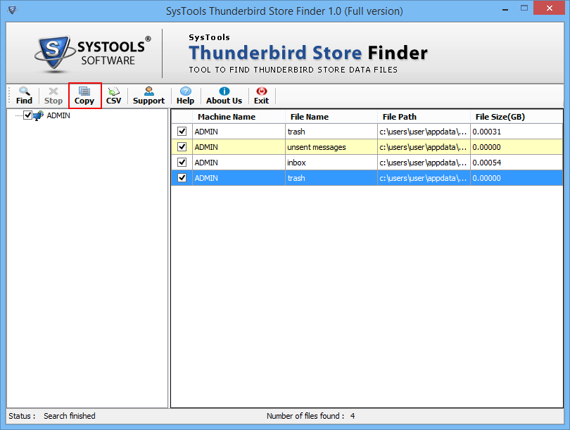 Thunderbird Store files